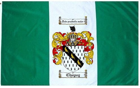 Cheyny family crest coat of arms flag
