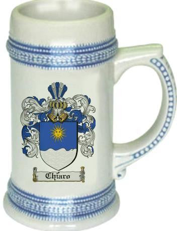 Chiaro family crest stein coat of arms tankard mug