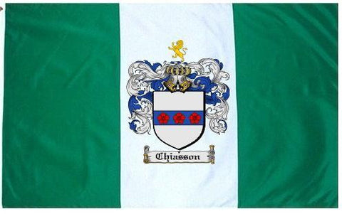 Chiasson family crest coat of arms flag