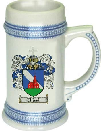 Chiesi family crest stein coat of arms tankard mug