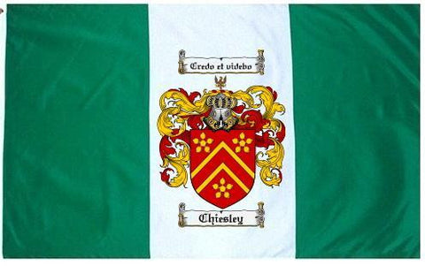 Chiesley family crest coat of arms flag