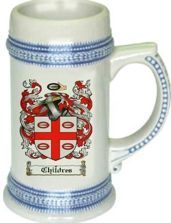 Childres family crest stein coat of arms tankard mug