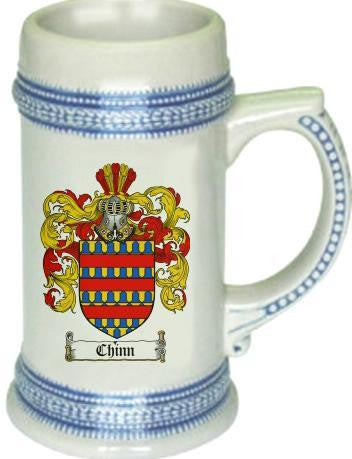 Chinn family crest stein coat of arms tankard mug