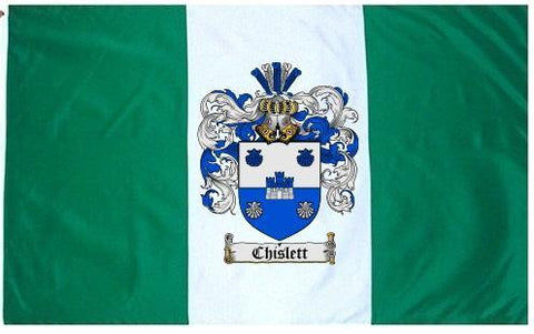Chislett family crest coat of arms flag