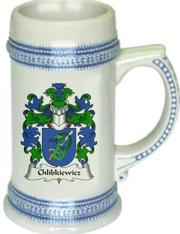 Chlibkiewicz family crest stein coat of arms tankard mug