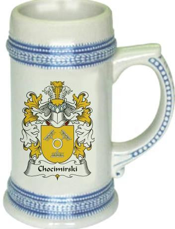 Chocimirski family crest stein coat of arms tankard mug