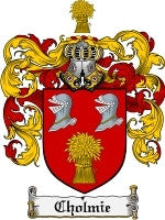 Cholmie coat of arms family crest download