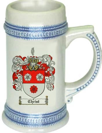 Christ family crest stein coat of arms tankard mug