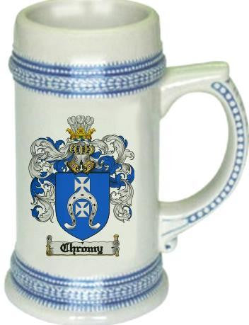 Chromy family crest stein coat of arms tankard mug