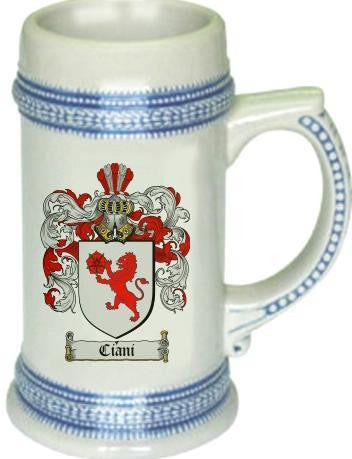 Ciani family crest stein coat of arms tankard mug