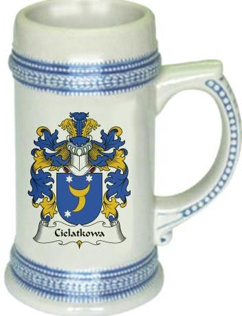 Cielatkowa family crest stein coat of arms tankard mug