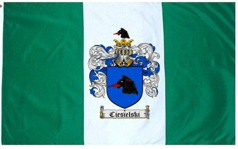 Ciesielski family crest coat of arms flag