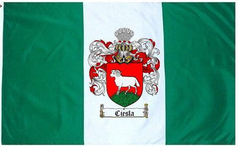 Ciesla family crest coat of arms flag