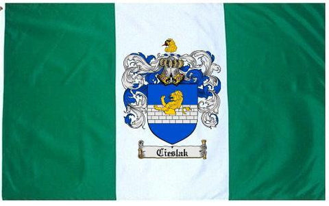 Cieslak family crest coat of arms flag