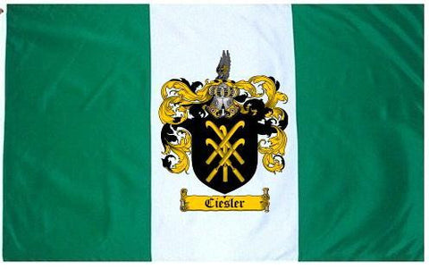 Ciesler family crest coat of arms flag