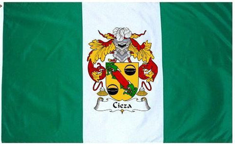 Cieza family crest coat of arms flag