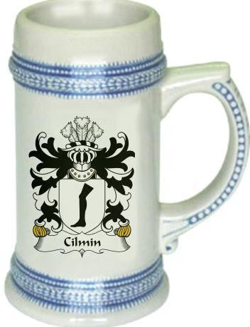 Cilmin family crest stein coat of arms tankard mug