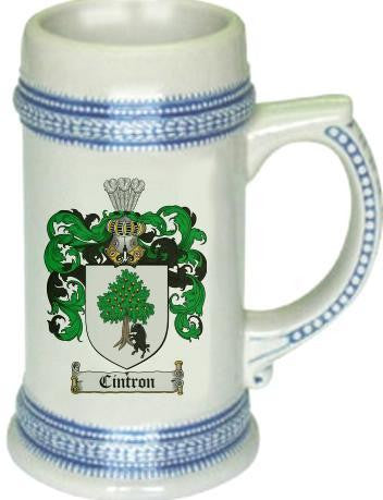 Citron family crest stein coat of arms tankard mug