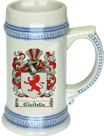 Civitella family crest stein coat of arms tankard mug