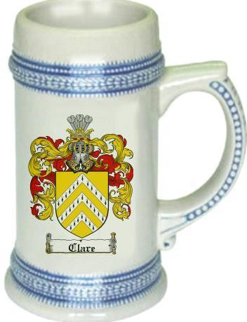 Clare family crest stein coat of arms tankard mug