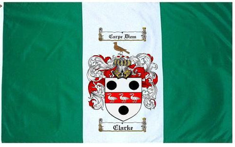 Clarke family crest coat of arms flag