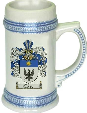 Clary family crest stein coat of arms tankard mug