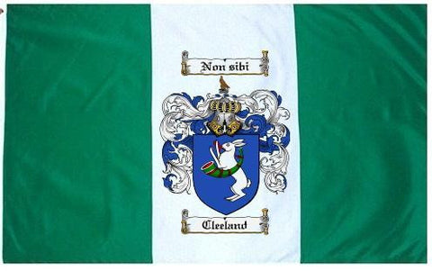 Cleeland family crest coat of arms flag