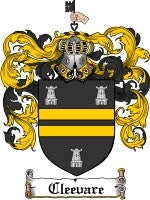 Cleevare coat of arms family crest download