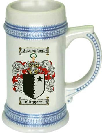 Cleghorn family crest stein coat of arms tankard mug