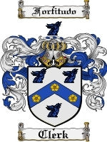 Clerk coat of arms family crest download