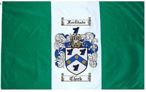 Clerk family crest coat of arms flag