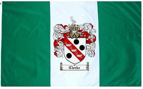 Clerke family crest coat of arms flag
