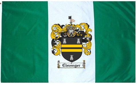 Clevenger family crest coat of arms flag