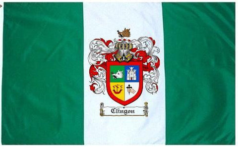 Clingon family crest coat of arms flag