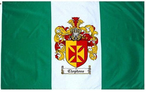 Cloptone family crest coat of arms flag