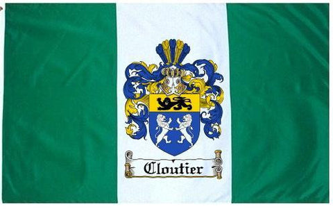 Cloutier family crest coat of arms flag