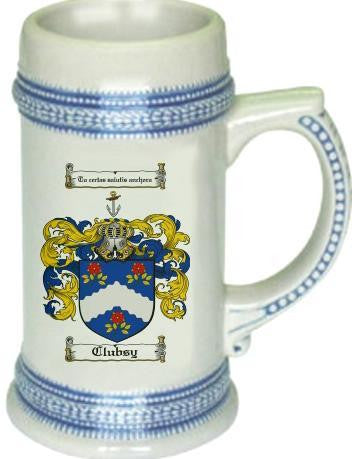 Clubsy family crest stein coat of arms tankard mug