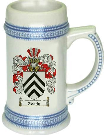 Coady family crest stein coat of arms tankard mug