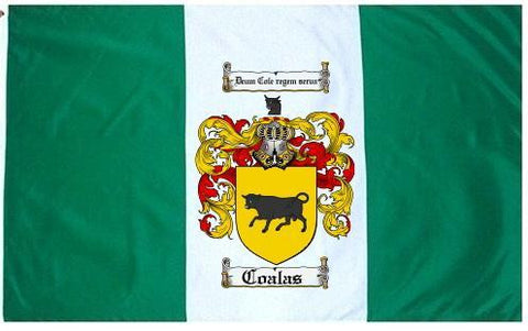 Coalas family crest coat of arms flag