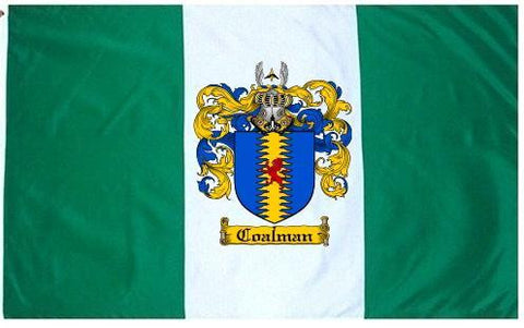 Coalman family crest coat of arms flag
