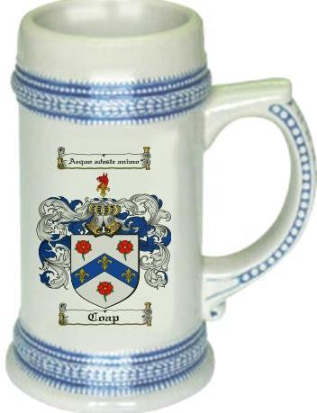 Coap family crest stein coat of arms tankard mug