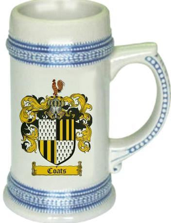 Coats family crest stein coat of arms tankard mug