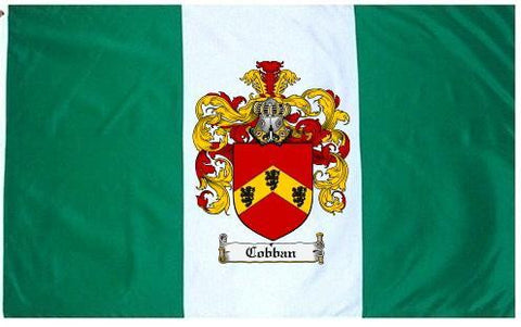 Cobban family crest coat of arms flag