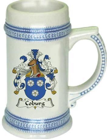 Coburg family crest stein coat of arms tankard mug