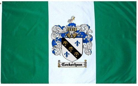 Cockerham family crest coat of arms flag