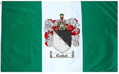 Cocket family crest coat of arms flag