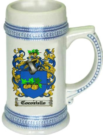 Cocoziello family crest stein coat of arms tankard mug