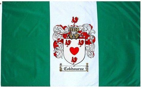 Cokbourne family crest coat of arms flag