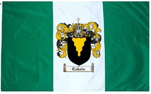 Cokein family crest coat of arms flag