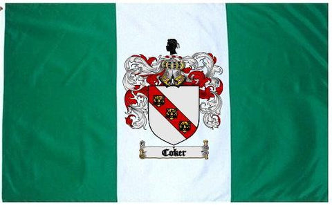 Coker family crest coat of arms flag